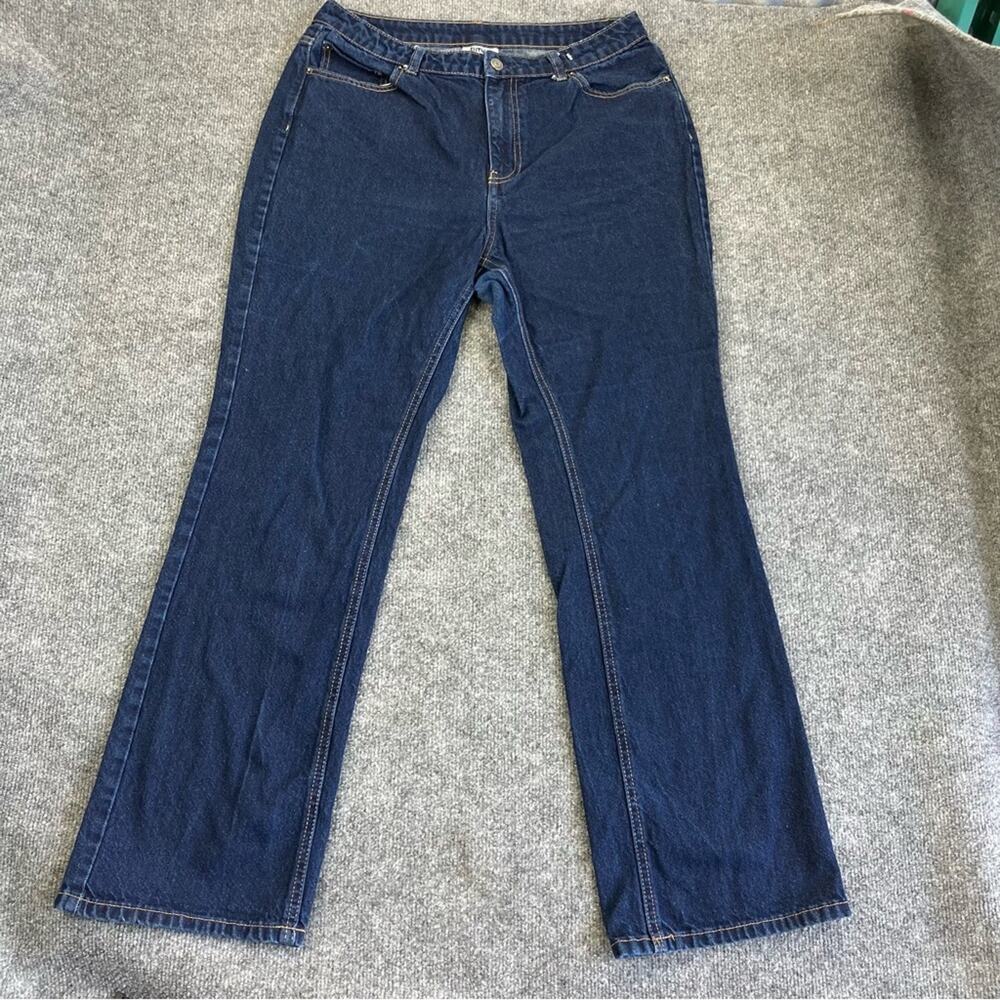 Future Collective with Reese Blutstein High-Rise Flare Denim Pants size 12 dark